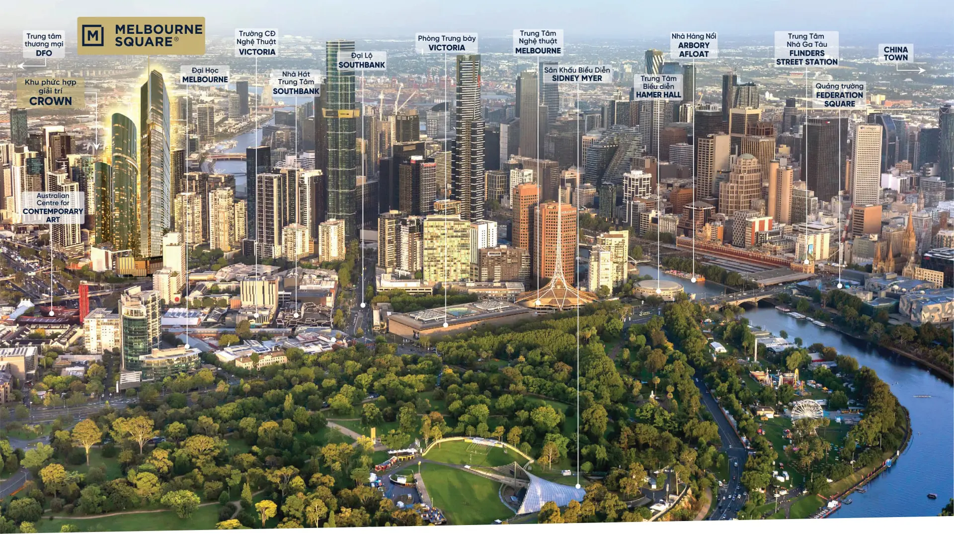 Bản đồ liên kết vùng Melbourne Square